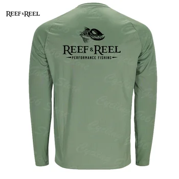 Мужская футболка REEF & REEL с рыбацким принтом, одежда для рыбалки, летняя рубашка для защиты от ультрафиолета, быстросохнущая ткань для жаркой погоды