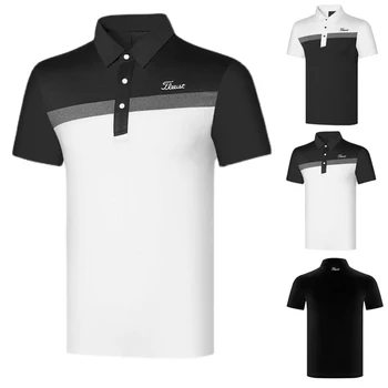 Мужская футболка для гольфа, летняя спортивная одежда для гольфа, рубашка с коротким рукавом, дышащие рубашки поло сухой посадки для мужчин