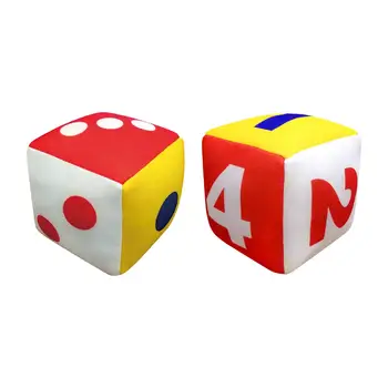 Мягкие плюшевые кубики, кубическая подушка для кубиков, настольная игра 5,91 дюйма с 6-сторонним плюшевым наполнителем