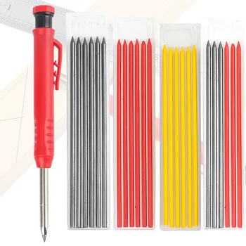 Набор плотницких карандашей Деревообрабатывающие инструменты Механический карандаш 3 цвета для заправки строительных инструментов Плотницкая разметка Scriber