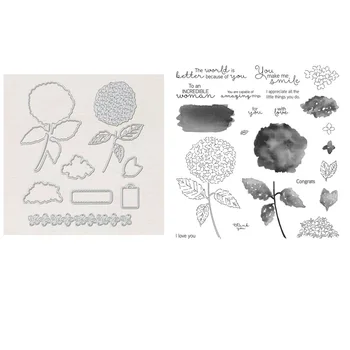 Набор штампов Hydrangea Haven и Координирующие Штампы Layer Flower Clear stamps Для Поделок из Бумажных Открыток Для Скрапбукинга Своими Руками 2021 New
