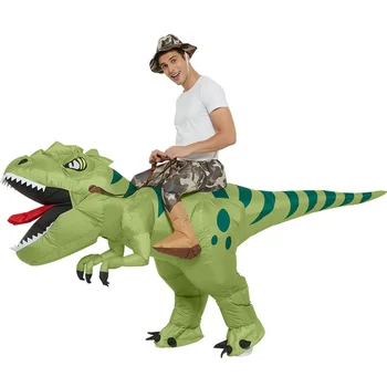 Надувной костюм для взрослых, костюмы динозавров на Хэллоуин, верхом на Тираннозавре, забавный маскот, косплей, костюм для мужчин, Динозавр, Аниме, мультфильм