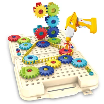 Новая детская игрушка-дрель, креативный обучающий инструмент для моделирования, Шурупы, Собранный пазл, Строительный блок, подарок для мальчика понарошку