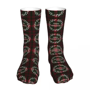 Новогодний венок Унисекс, Новые носки, зимние носки, теплые толстые вязаные Мягкие повседневные носки