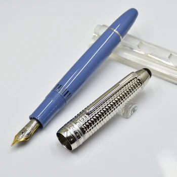 Новое поступление, синяя и серебристая шариковая ручка/авторучка объемом 149 МБ, канцелярские принадлежности для бизнеса, роскошные чернила для каллиграфии, ручки