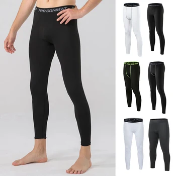 Новые компрессионные брюки, Леггинсы, мужские спортивные быстросохнущие брюки для бега, брюки для фитнеса, мужская тренировочная одежда