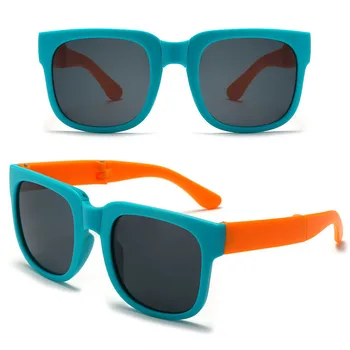 Новые мультяшные солнцезащитные очки для детей Солнцезащитный козырек Складные очки в квадратной оправе для детей Baby Uv 400 Модные очки