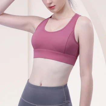 Новый спортивный бюстгальтер для бега, женский быстросохнущий бюстгальтер для фитнеса и йоги, беспроводное нижнее белье с подкладкой