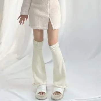 Носки в виде рога, Однотонные Аксессуары для костюмов, женские носки в стиле Лолиты, широкие гетры, вязаные длинные носки, чехол для ног