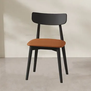 Обеденный стул из массива дерева в кремовом стиле, Кухонный Современный Роскошный Домашний стул, Современный Простой стул для отдыха со спинкой, Мебель Cadeiras WKDC
