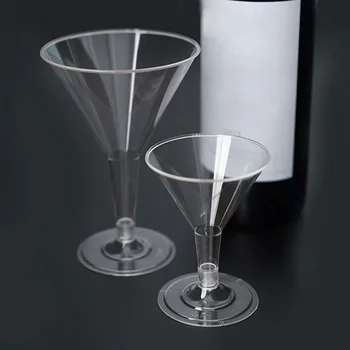 Одноразовые прозрачные пластиковые стаканчики для коктейлей, бокалы для вина и шампанского для свадьбы, Дня рождения, PS Пластиковая прозрачная чашка для тостов