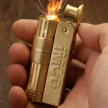 Оригинальная керосиновая зажигалка IMCO из нержавеющей стали, Оригинальная медная накатка, ручная работа, персонализированная зажигалка с подарочной коробкой