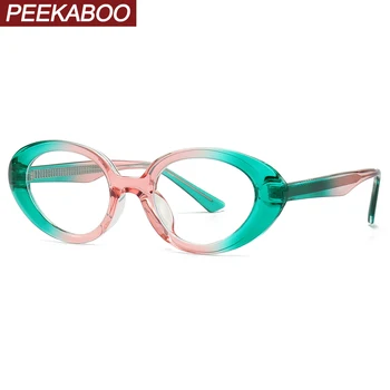 Очки Peekaboo cat eye в оправе для женщин TR90 с прозрачными линзами, ретро очки для мужчин, овальные аксессуары, женские подарочные изделия, зимние мужские