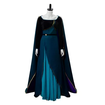 Платье для коронации королевы 2 Анны, Косплей-костюм, Длинное Платье, Накидка для взрослых Женщин и девочек, Карнавальная вечеринка на Хэллоуин