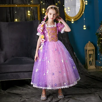 Платье принцессы Диснея, детское нарядное платье для девочек, Карнавальный бал на Хэллоуин, косплей, платье принцессы с блестками, костюм, подарок на день рождения