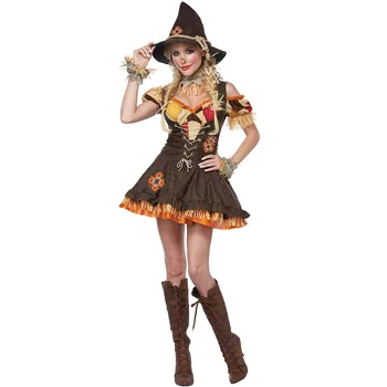Платья Уродливой ведьмы, косплей-костюм волшебника, театральные костюмы Пугала, женские наряды для карнавальных вечеринок на Хэллоуин
