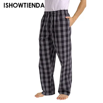 Повседневные брюки в клетку, пижамы, мужские пижамные штаны, весенне-летние осенние брюки для мужчин, пижамы, мужские удобные домашние пижамные брюки