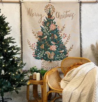 Покрывало для дивана в стиле Ins, многофункциональное одеяло для кемпинга и пикника, богемная рождественская елка, гобеленовые одеяла для кроватей