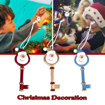Принадлежности для рождественских украшений Подвеска в виде ключа Санта-Клауса, Легкое Рождественское Праздничное украшение, украшения для Рождественской елки