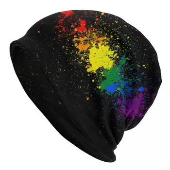 Радужные шляпы-капоты для ЛГБТ-лесбиянок, вязаная шапка в стиле хип-хоп для женщин, мужские зимние теплые тюбетейки для гей-парада, шапочки-ушанки