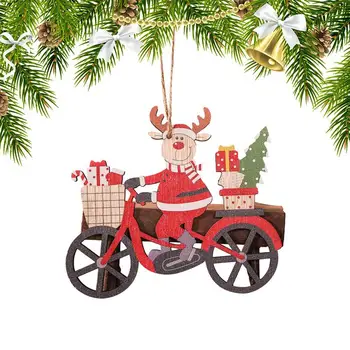 Рождественская елка, деревянная подвеска, рождественские украшения для дома, Деревянный фермерский дом, украшения для рождественской елки, Велосипед Санта-Клауса