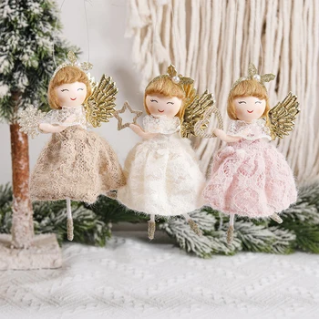 Рождественские принадлежности, Милые Плюшевые Танцующие куклы-ангелочки, Подвесные украшения для Рождественской елки, Украшения для новогодних Рождественских вечеринок