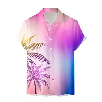 Роскошная Мужская Рубашка, Летняя Мода, Короткий Рукав, Пляжный Принт, Гавайская Рубашка, Повседневные Топы, Дизайнерские Блузки, camisa hawaiana hombre