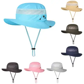 Рыбацкая шляпа с широкими полями, защита от солнца, унисекс, легкая Дышащая рыболовная шляпа с сеткой для пляжа