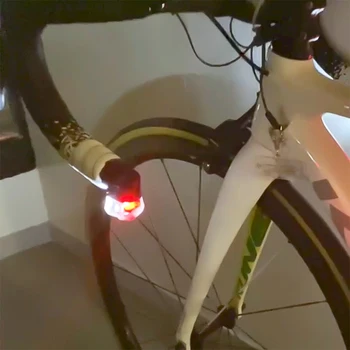 Светодиодный фонарь на руле велосипеда, перезаряжаемый через USB 28LM, Сигнальная лампа, вращающаяся на 180 градусов, Велосипедное оборудование