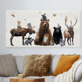Семья животных 5D Алмазная живопись Медведь Олень Красная панда Алмазная мозаика Животное Вышивка Слон Полный набор для вышивания крестиком