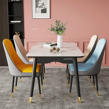 Столовые сервизы из массива скандинавского дерева, современная мебель для столовой, сочетание легкого роскошного обеденного стола и стула, ресторанный стол