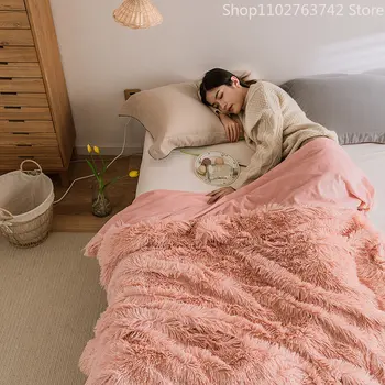 Супер Мягкое Длинное Плюшевое Одеяло, Переносные одеяла для дивана, Пушистое Лохматое плюшевое одеяло, одеяла для спальни, покрывала для кровати