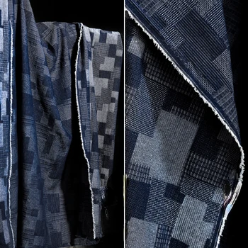 Текстура джинсовой жаккардовой ткани, куртка, сумка, Дизайнерская одежда, ткань на метр, пошив одежды своими руками, материал из чистого хлопка