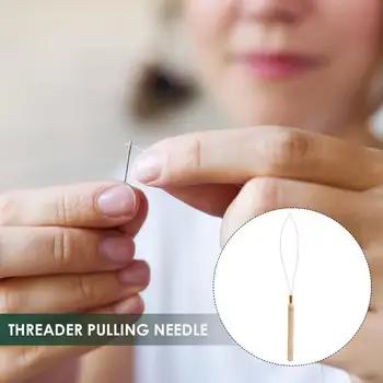 Устройство для продевания нитей в иглы Micros Ring Bead Pulling Loop Устройство для продевания нитей в волосы для силиконовых соединительных колец Инструменты для наращивания игольчатых петель в виде дерева