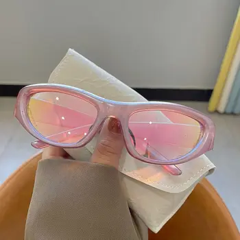 Фиолетовые солнцезащитные очки в стиле миллениал, женское чувство высокого уровня, забавная фотография, Солнцезащитные очки, новый винтаж 2023 года