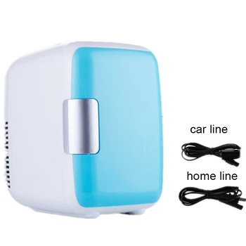 Холодильники двойного назначения объемом 4 л для домашнего использования в автомобиле, мини-холодильники с морозильной камерой, Охлаждающий Нагревательный бокс, Косметический холодильник, Холодильники для макияжа