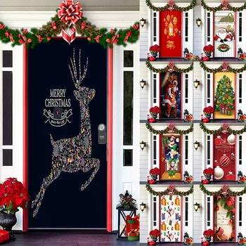 Хэллоуин Рождественская Дверная обложка, Шрифт, Вывеска на крыльце, Зима, Новый Год, Рождество, Рождественские украшения и принадлежности, Обои для детской спальни