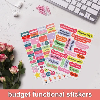 Цветная наклейка для ручной работы на английском языке с надписью Budget Book Sticker Diy Decoration Key Mark Sticker Spot Оптом