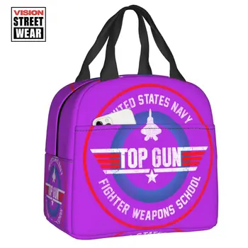 Школьная сумка для ланча Top Gun Maverick Fighter Weapons с изоляцией для пикника на природе, портативный холодильник, термос для ланча для детей