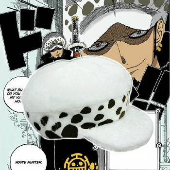 Японское аниме One Piece Косплей костюм Шляпа Трафальгарский закон 2 года спустя Белые шляпы Теплые и милые Бесплатная доставка